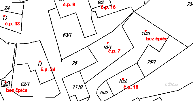 Kundratice 7, Rozsochy na parcele st. 10/1 v KÚ Kundratice u Rozsoch, Katastrální mapa