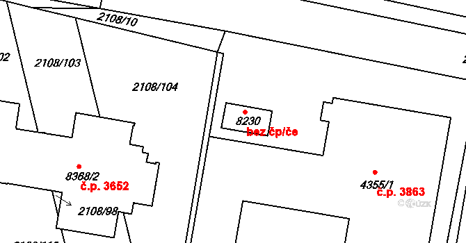 Hodonín 38901404 na parcele st. 8230 v KÚ Hodonín, Katastrální mapa
