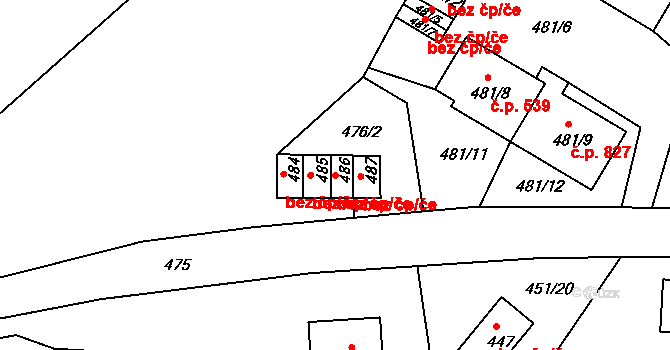 Rýmařov 40184404 na parcele st. 486 v KÚ Rýmařov, Katastrální mapa