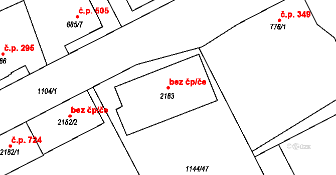 Lázně Bohdaneč 40369404 na parcele st. 2183 v KÚ Lázně Bohdaneč, Katastrální mapa