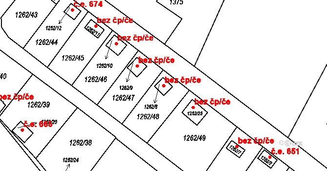 Orlová 41677404 na parcele st. 1262/8 v KÚ Horní Lutyně, Katastrální mapa
