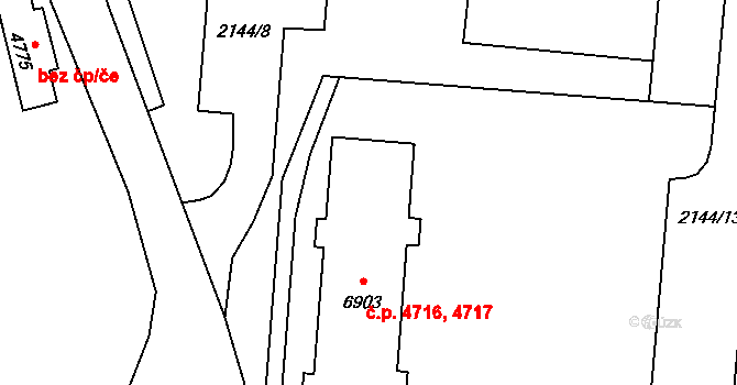 Zlín 4716,4717 na parcele st. 6903 v KÚ Zlín, Katastrální mapa