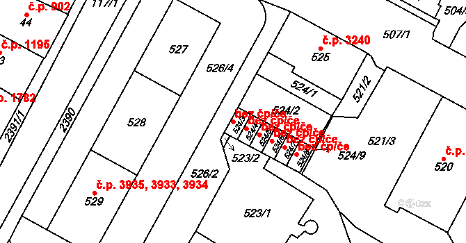 Chomutov 45056404 na parcele st. 524/3 v KÚ Chomutov I, Katastrální mapa