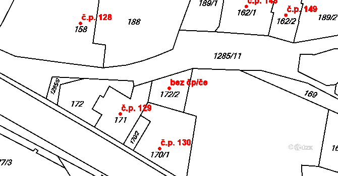 Miletín 45965404 na parcele st. 172/2 v KÚ Miletín, Katastrální mapa