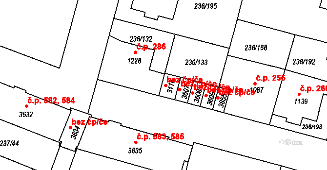 Trutnov 48528404 na parcele st. 3118 v KÚ Trutnov, Katastrální mapa