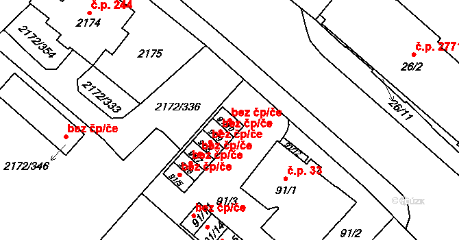 Opava 49020404 na parcele st. 91/10 v KÚ Opava-Předměstí, Katastrální mapa
