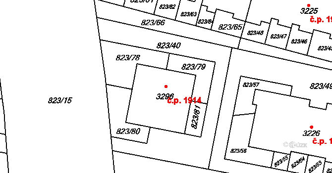 Lysá nad Labem 1914 na parcele st. 3296 v KÚ Lysá nad Labem, Katastrální mapa