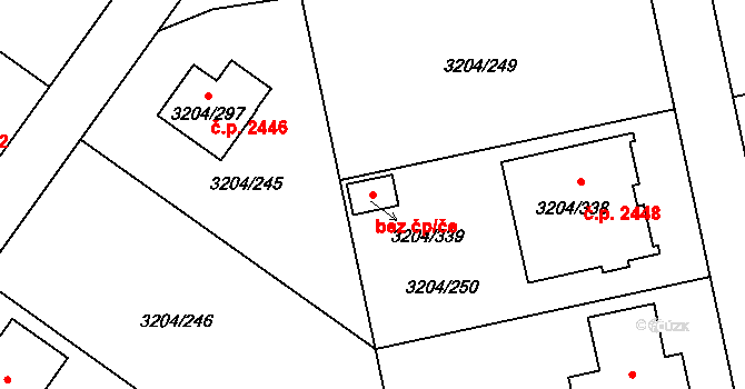 Roudnice nad Labem 87901404 na parcele st. 3204/339 v KÚ Roudnice nad Labem, Katastrální mapa
