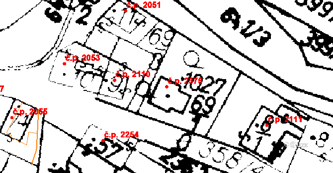 Podlusky 2375, Roudnice nad Labem na parcele st. 1027 v KÚ Podlusky, Katastrální mapa