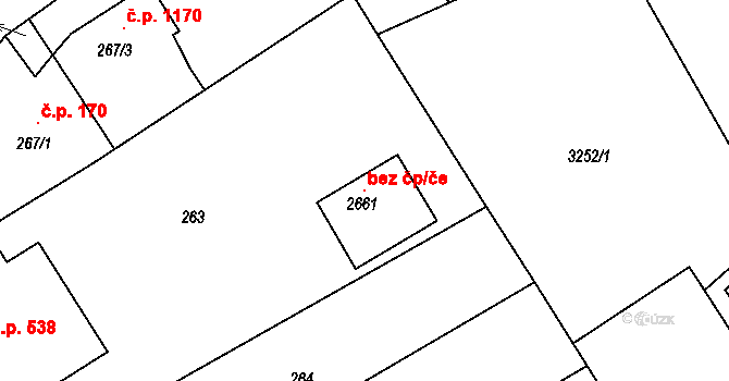 Vizovice 118937405 na parcele st. 2661 v KÚ Vizovice, Katastrální mapa