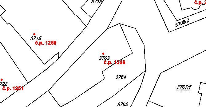 Pod Bezručovým vrchem 1266, Krnov na parcele st. 3763 v KÚ Krnov-Horní Předměstí, Katastrální mapa