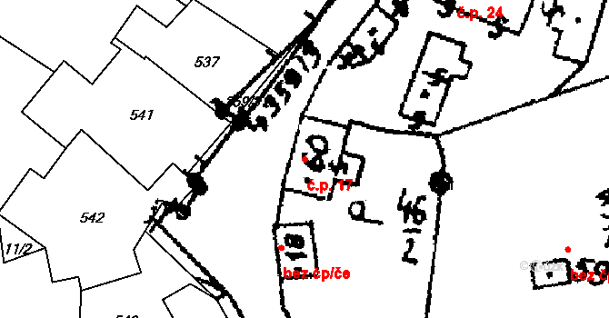 Kašov 17, Kuks na parcele st. 60 v KÚ Kašov, Katastrální mapa