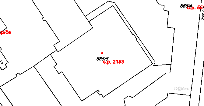Hořice 2153 na parcele st. 566/5 v KÚ Hořice v Podkrkonoší, Katastrální mapa