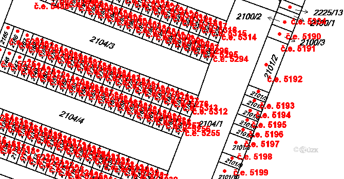 Kadaň 5276 na parcele st. 2182 v KÚ Kadaň, Katastrální mapa