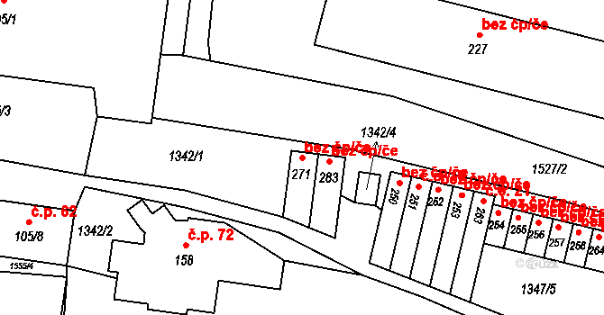Malá Veleň 40719405 na parcele st. 271 v KÚ Malá Veleň, Katastrální mapa