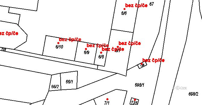 Libochovice 41234405 na parcele st. 6/8 v KÚ Poplze, Katastrální mapa