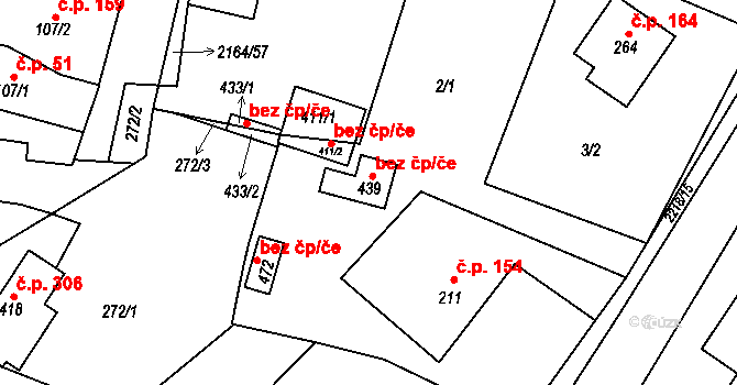 Staré Město 43213405 na parcele st. 439 v KÚ Staré Město u Moravské Třebové, Katastrální mapa