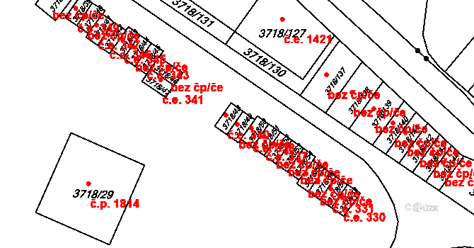 Litoměřice 47611405 na parcele st. 3718/49 v KÚ Litoměřice, Katastrální mapa