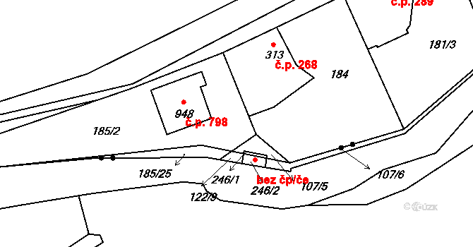 Blovice 48137405 na parcele st. 185/2 v KÚ Blovice, Katastrální mapa