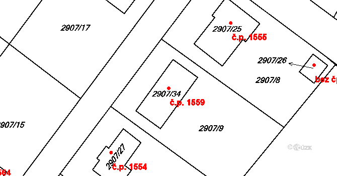 Duchcov 1559 na parcele st. 2907/34 v KÚ Duchcov, Katastrální mapa