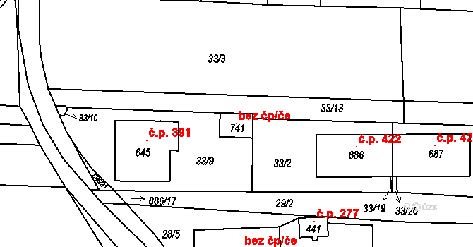 Kyšice 121444406 na parcele st. 741 v KÚ Kyšice u Plzně, Katastrální mapa