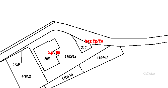 Slabčice 148563406 na parcele st. 215 v KÚ Slabčice, Katastrální mapa