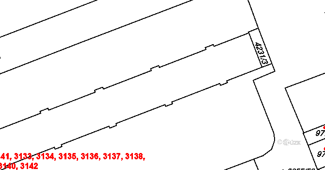 Hodonín 3133,3134,3135,3136, na parcele st. 4231/1 v KÚ Hodonín, Katastrální mapa
