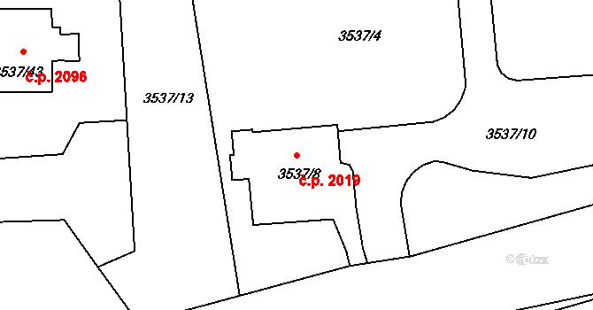 Velké Meziříčí 2019 na parcele st. 3537/8 v KÚ Velké Meziříčí, Katastrální mapa