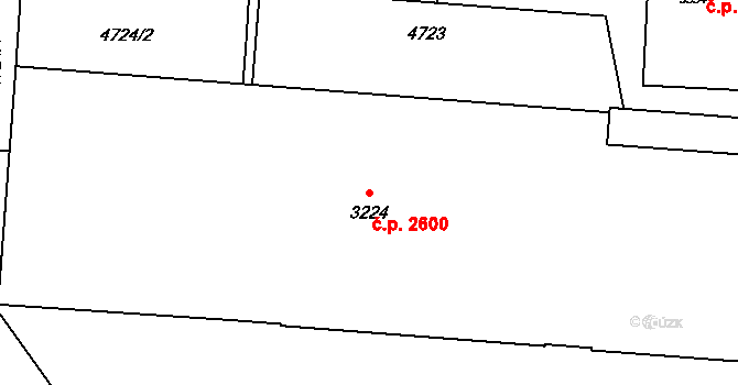 Rožnov pod Radhoštěm 2600 na parcele st. 3224 v KÚ Rožnov pod Radhoštěm, Katastrální mapa