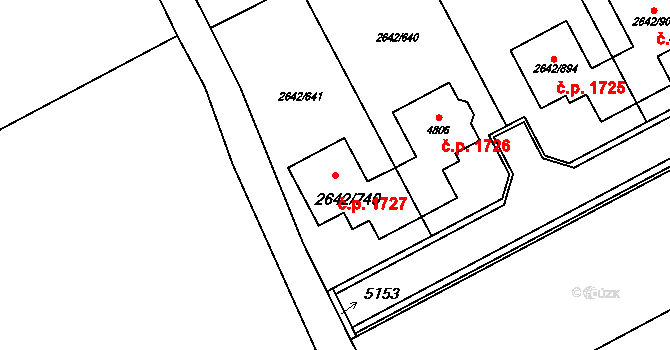 Kuřim 1727 na parcele st. 2642/740 v KÚ Kuřim, Katastrální mapa