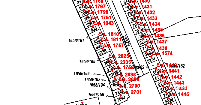 Hodonín 1757 na parcele st. 8338 v KÚ Hodonín, Katastrální mapa