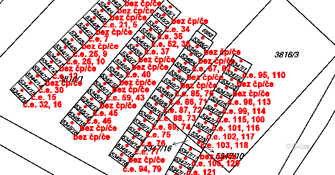 Zlín 71,86 na parcele st. 5346/8 v KÚ Zlín, Katastrální mapa