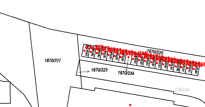 Vyškov-Předměstí 781, Vyškov na parcele st. 1870/47 v KÚ Vyškov, Katastrální mapa