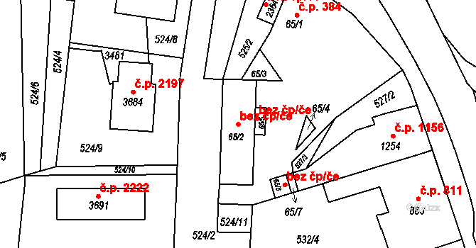 Hořice 39780406 na parcele st. 65/2 v KÚ Hořice v Podkrkonoší, Katastrální mapa