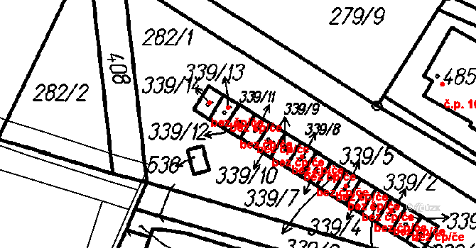 Lenora 39913406 na parcele st. 339/12 v KÚ Lenora, Katastrální mapa