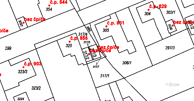 Karviná 41613406 na parcele st. 317/3 v KÚ Karviná-město, Katastrální mapa