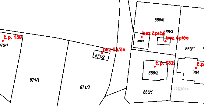Divišov 42116406 na parcele st. 871/2 v KÚ Divišov u Benešova, Katastrální mapa