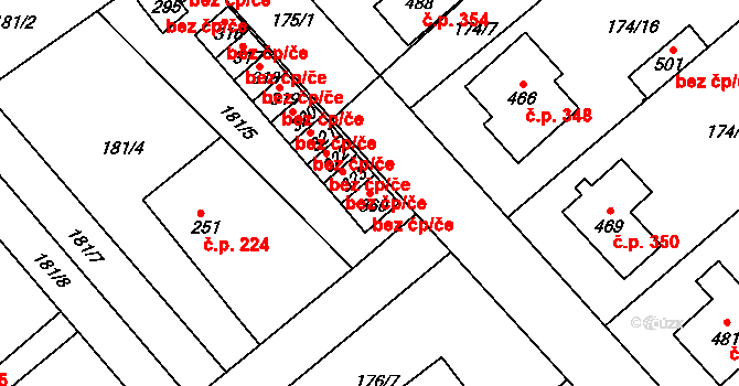 Rosice 43725406 na parcele st. 360 v KÚ Rosice u Chrasti, Katastrální mapa