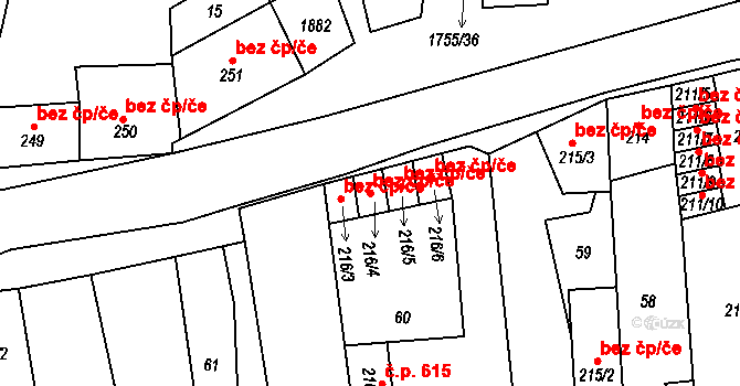 Libochovice 47625406 na parcele st. 216/4 v KÚ Libochovice, Katastrální mapa