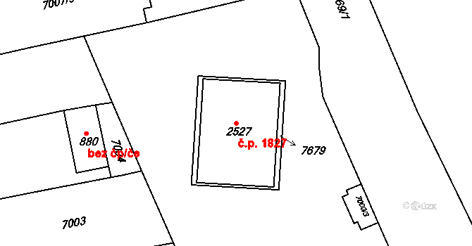 Uherský Brod 1827 na parcele st. 2527 v KÚ Uherský Brod, Katastrální mapa