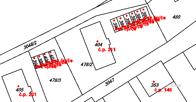 Sopotnice 211 na parcele st. 404 v KÚ Sopotnice, Katastrální mapa