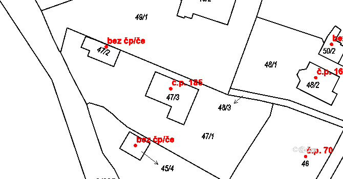 Plzeňské Předměstí 185, Horšovský Týn na parcele st. 47/3 v KÚ Horšovský Týn, Katastrální mapa