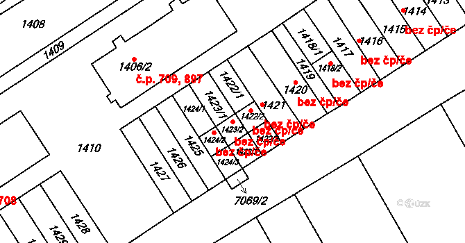Pohořelice 80308406 na parcele st. 1423/2 v KÚ Pohořelice nad Jihlavou, Katastrální mapa
