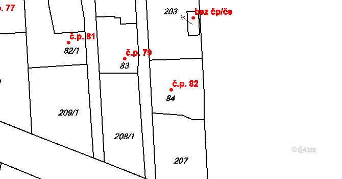 Rozkoš 82, Humpolec na parcele st. 84 v KÚ Rozkoš u Humpolce, Katastrální mapa