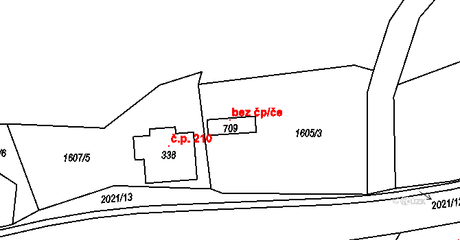 Nová Ves 103320407 na parcele st. 709 v KÚ Nová Ves u Chrastavy, Katastrální mapa