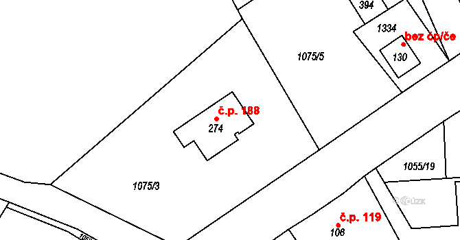 Želivec 188, Sulice na parcele st. 274 v KÚ Sulice, Katastrální mapa