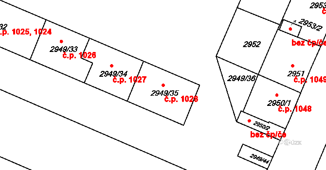 České Budějovice 3 1026,1027,1028, České Budějovice na parcele st. 2949/35 v KÚ České Budějovice 3, Katastrální mapa
