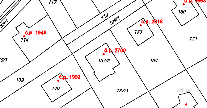 Rožnov pod Radhoštěm 2700 na parcele st. 137/2 v KÚ Tylovice, Katastrální mapa
