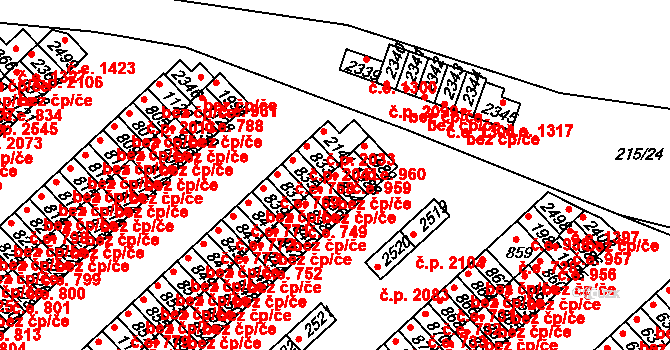 Sezimovo Ústí 40910407 na parcele st. 834 v KÚ Sezimovo Ústí, Katastrální mapa