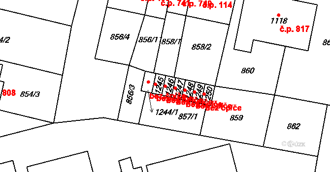 Libochovice 41083407 na parcele st. 1246 v KÚ Libochovice, Katastrální mapa